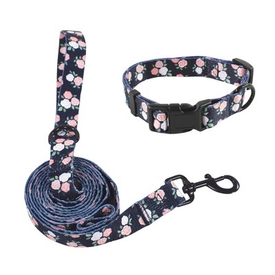 Luvable Friends Unisex Pet Collar And Leash Set, Floral : Target
