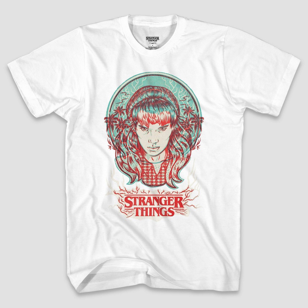 Adult Large Stranger Things Travis Knight Short Sleeve Graphic T-Shirt - White 