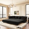 Whisen Velvet 3-in-1 King Size Pull-Out Sofa Bed & Convertible Sleeper Sofa with Movable Ottoman, Tufted Design - 3 of 4