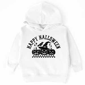 The Juniper Shop Happy Halloween Arch Distressed Toddler Hoodie - 1 of 4