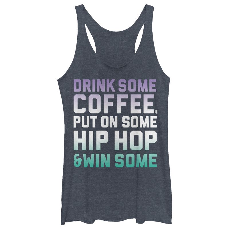 Women's CHIN UP Coffee and Hip Hop Racerback Tank Top, 1 of 4
