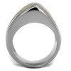 Slickblue Women’s Two-Tone Ring, Gold & Silver Stripes with Jet Epoxy on Wide Black Stainless Steel Band, Size 5–10 - 3 of 4