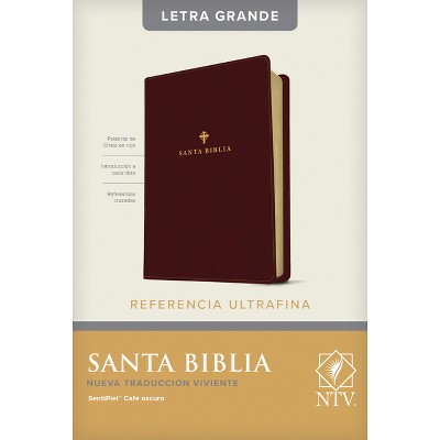 Santa Biblia Ntv, Edición de Referencia Ultrafina, Letra Grande (Letra Roja, Sentipiel, Café Oscuro ) - Large Print (Leather Bound)