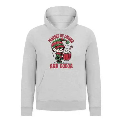 Everyday Kids Christmas Collection Powered by Cookies and Cocoa Pullover Hoodie – Holiday Sweatshirt - Heather Gray