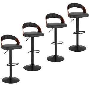 VECELO Swivel Bar Stools Height Adjustable Wooden Barstools, Set of 2 Seats - 1 of 4
