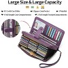Hachikiko Womens PU Leather Credit Card Holder Wallet - RFID Blocking 45 Slots Large Capacity Bifold Zipper Card Case Organizer - 2 of 4