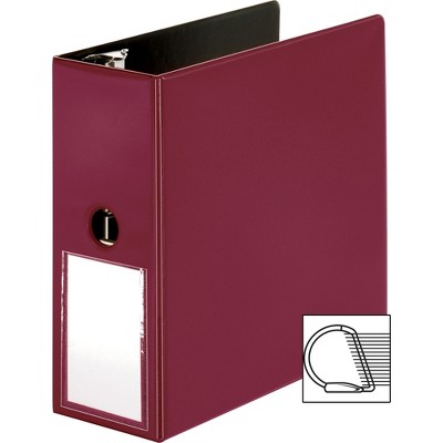 Business Source Slanted D-Ring Binder w/LH 5" Burgundy 33122