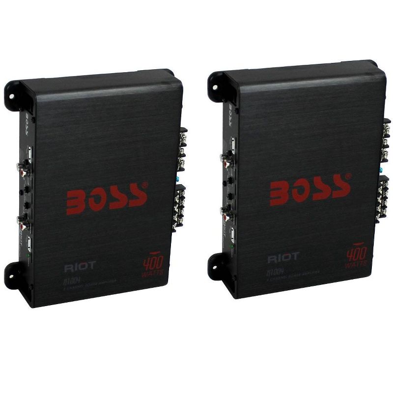 Boss Audio Riot R1004 400 Watt 4 Channel Car Power Amplifier Amp Mosfet (2 Pack), 1 of 7