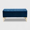 Valere Velvet Upholstered Button Tufted Storage Ottoman - Baxton Studio - 3 of 4