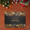 Unique Bargains Christmas Place Mats Linen Black Gold Tone 13"x17.7" 2 Pcs - 2 of 4