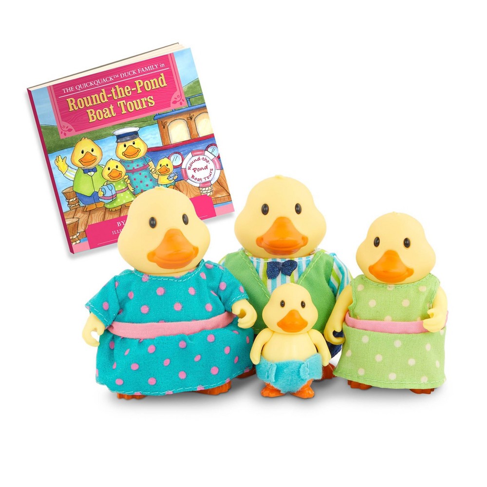 Photos - Doll Li'l Woodzeez Quickquack Duck Family Figurines and Storybook Collectible Toys: 5-Piece Animal Figures Set 