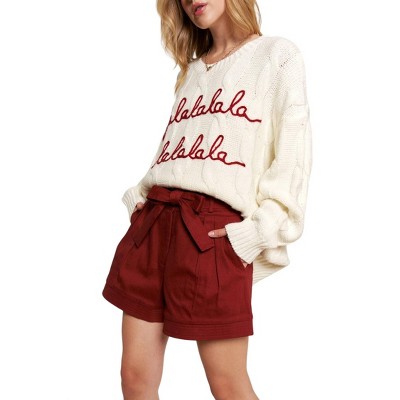 Women's Crazy About You Belted Shorts - And The Why 2X