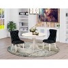 3-Piece Linen White Finish Solid Wood Top-Round Upholstered Dining Room Set-Seats 4 - 2 of 4