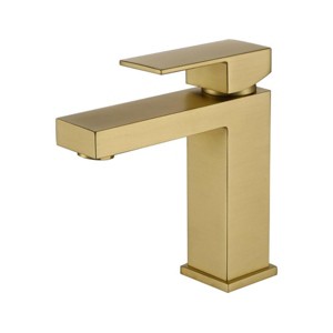 ChicFurnit Bathroom Sink Faucet Single Handle Modern Design for Stylish Vanity Spaces, Gold, 10.6"*8.3"*3" - 1 of 4