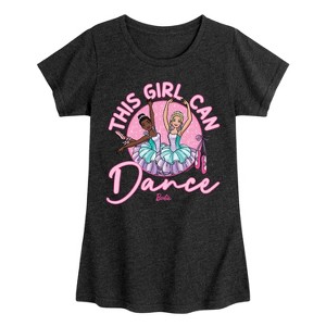 Girls' - Barbie - This Girl Can Dance Fitted Short Sleeve Graphic T-Shirt - 1 of 4