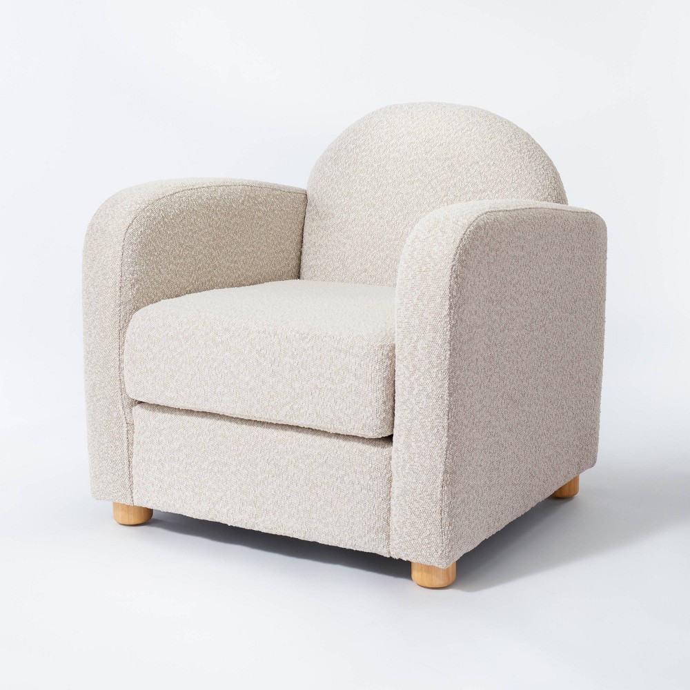 Photos - Chair Pacific Palisades Fully Upholstered Accent  Tan/Cream Boucle - Thresh