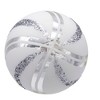 Kurt Adler 80mm Glass White Glittered Swirl 6-Piece Ball Ornament Set - 3 of 4