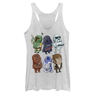 Womens Star Wars Doodle Character Grid Racerback Tank - 1 of 4