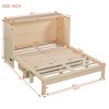 NicBex Full Size Murphy Bed 56.7" Wooden Bed Frame Morden Hideaway Wall Bed with Top Shelf, 2 Drawers for Guest Room - 2 of 4