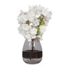 Glass Vase with Wood Accent - Modern Decorative Frosted Clear Glass Flower Vase for Home, Office, Bedroom, and Living Room - 10" Clear & Frost - 4 of 4
