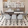 9-Piece Dining Set with Storage Space, Rectangular Table and 8 Linen Fabric Chairs - 3 of 4