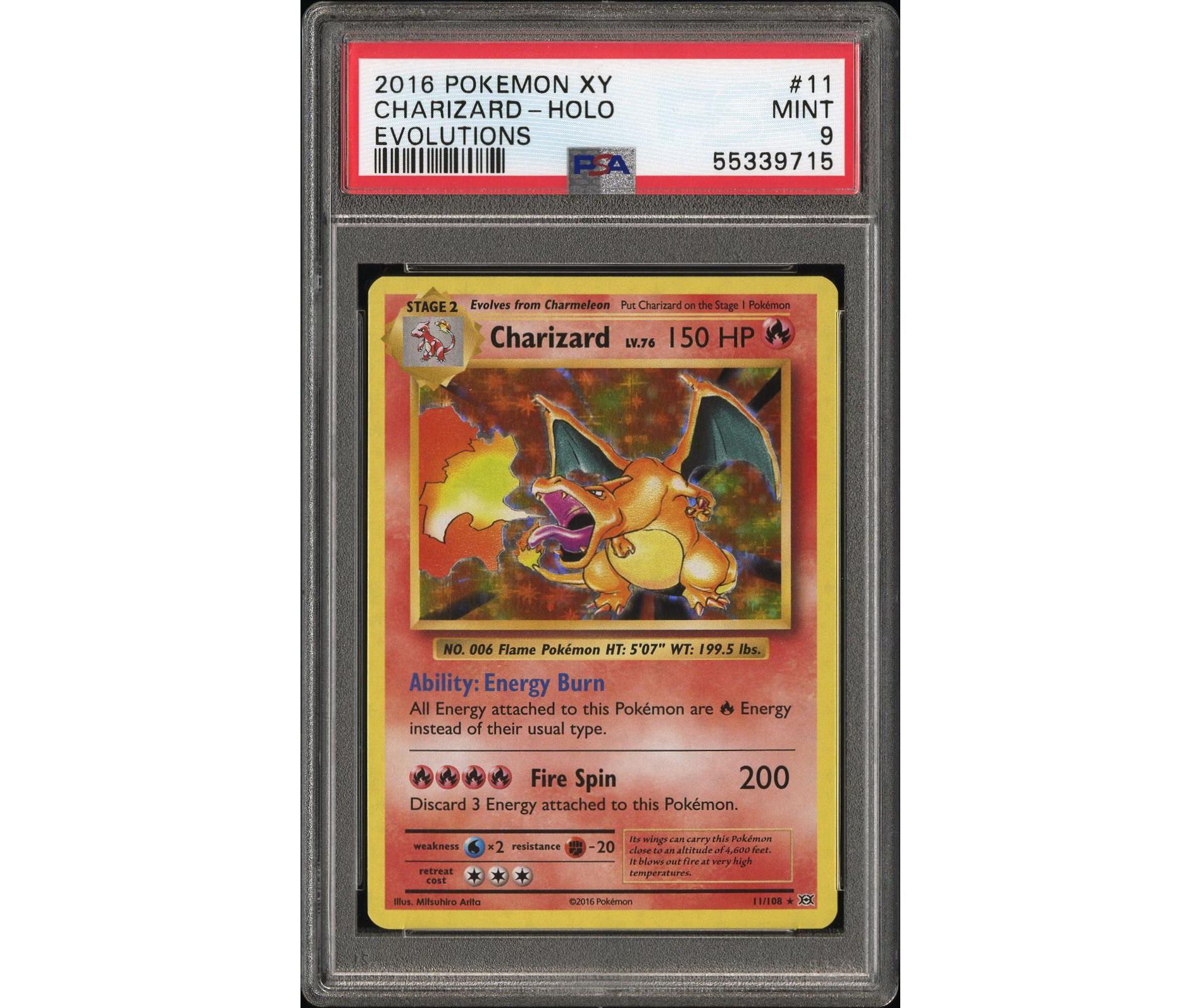 2016 Pokemon XY Evolutions Reverse Holo Charizard #11 PSA MINT 9 (Graded Card)