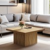 Resenkos Square Wooden Coffee Table, Modern Living Room Table, Light Brown Home Furniture, Stylish and Durable Table, Brown - 3 of 4