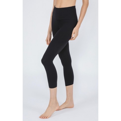Reflex 90 Degree Women's Elastic Waist Pull On Athletic Travel Capri Pants  (Charcoal, M) 