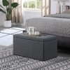 Kumasinova 2-Piece Tufted Linen Storage Ottoman Set with Safety Hinges,Ottoman Foot Rest for Living Room,Bedroom,Entryway,Gray - 2 of 4