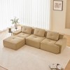 QingMoon 117" L-Shaped Sectional Sofa, Corduroy 3-Seater Couch with Pearl-like Piping and Tufted Design for Living Room and Apartment, No Assembly - 2 of 4