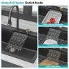 Drop In Waterfall Kitchen Sink - 33in x 22in Black Composite Granite Quartz Single Bowl Workstation kitchen sink with Pull-Out Faucet - 3 of 4