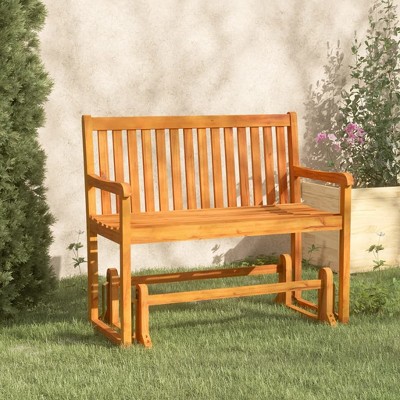Swing Bench Brown Solid acacia wood 43.3 in Swing BenchvidaXL