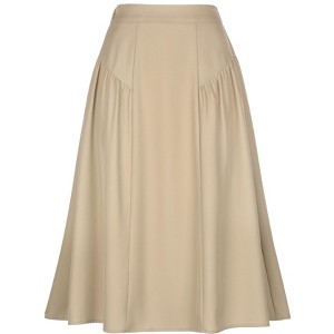 INSPIRE CHIC Women's Pleated Intage High Waisted Flowy Casual Work A-Line Midi Skirt - 1 of 4