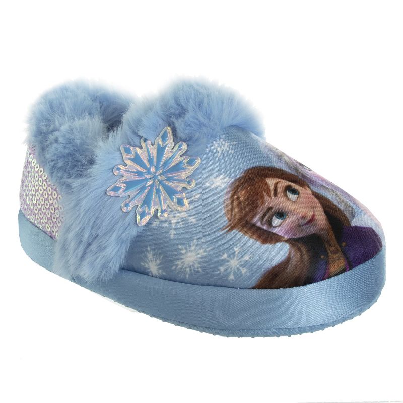 Disney Frozen Anna and Elsa Dual Sizes Girls Slippers. (Toddler/Little Kids), 1 of 9
