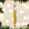 Old World Christmas Glass Blown Ornament for Christmas Tree, Yellow Pencil - 2 of 4