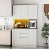 KTMBDW 74" Tall Pantry Cabinet, Kitchen Pantry Storage Cabinets with Door&Drawer, Freestanding Buffet Sideboard for Kitchen, Dining Room, Living Room - 3 of 4