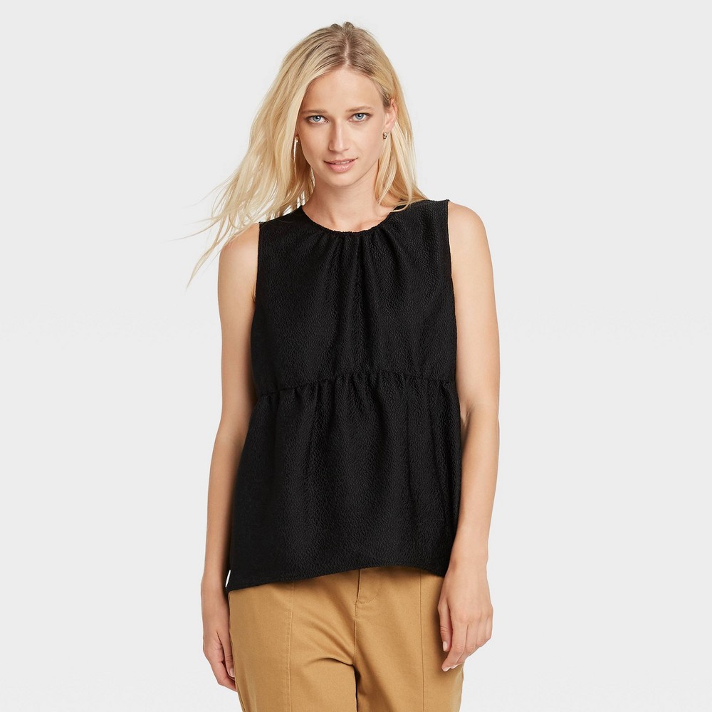 Women's Tank Peplum Top - Who What Wear Black S
