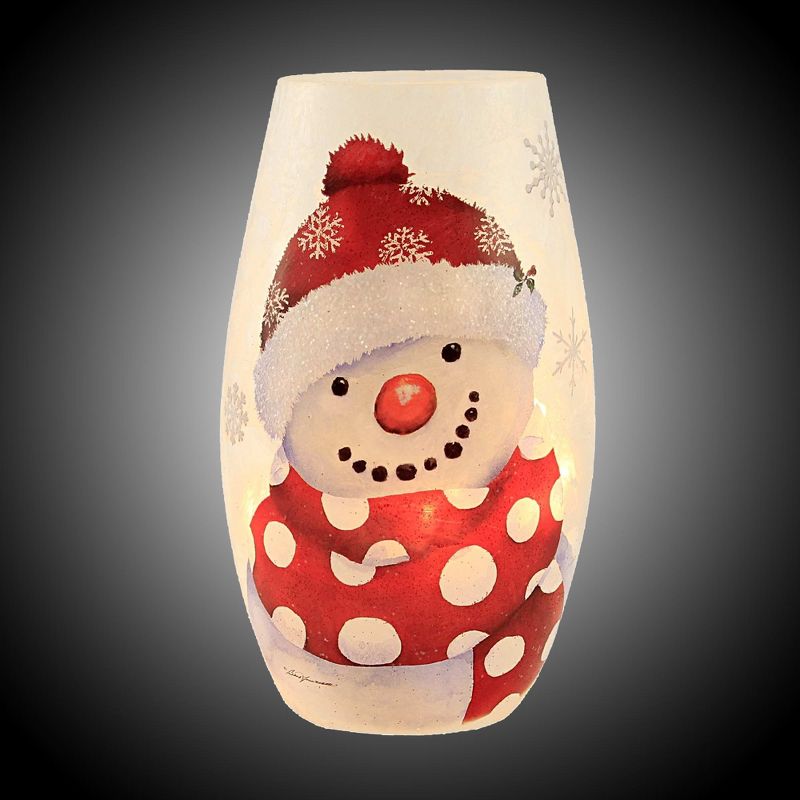Stony Creek 7.0 Inch Snowman In Red Med Pre-Lit Med Electric Frosty Snowflakes Novelty Sculpture Lights, 2 of 4