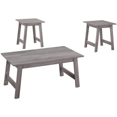 HomeRoots Set of Three 36" Gray Coffee Table