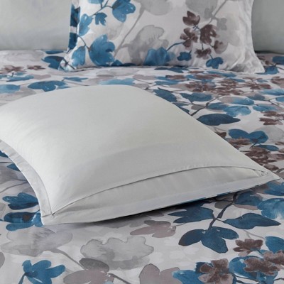 Blue Floral Microfiber Twin Bed in a Bag Set