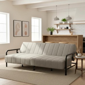 Homy Casa 78.7" Modern Fabric 3-Seat Sofa with Adjustable Backrest - 1 of 4