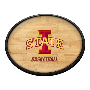 College Basketball Hardwood Design Oval Slimline Lighted Wall Sign - 1 of 4