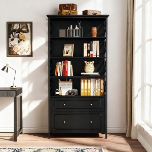 Gulches 2 Drawer File Cabinet with Shelves, Tall Vertical Filling Cabinet for Letter/Legal/A4 Size File, Printer Stand with Storage - 1 of 3