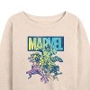 Women's - Marvel - Avengers Group Rainbow Lightweight French Terry Wide Neck Long Sleeve Shirt - 2 of 4