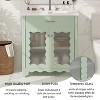 KWPZQEB Bathroom Vanity with Ceramic Sink, Vintage Vanity Cabinet w/ Vertical Striped Tempered Glass Doors & Adjustable Shelf, Floor Storage Cupboard - 4 of 4