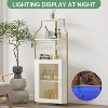 Homfan 5-Tier Corner Bar Cabinet with Lights, Adjustable Shelves & Glass Doors - Home Liquor Wine Display - 3 of 4