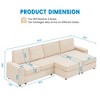 ODK Oversized Modular Sectional Sofa, Chaise Couch Sleeper Bed, Convertible Deep Seat Couch with Wide Armrests, Comfy Cloud Sofa Set for Living Room - 2 of 4