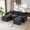 111'' Corduroy Cloud Modular Sectional Sofas with High-Density Sponge Seat and Freely Combinable Design - 3 of 4