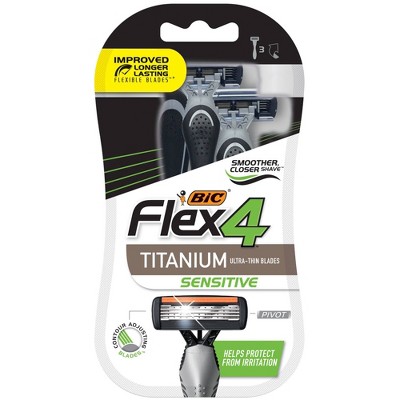 BIC Flex4 Titanium Sensitive Men's Disposable Razors - 3ct