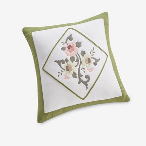 BrylaneHome Ava Embroidered Cotton 16" Square Pillow - 1 of 2